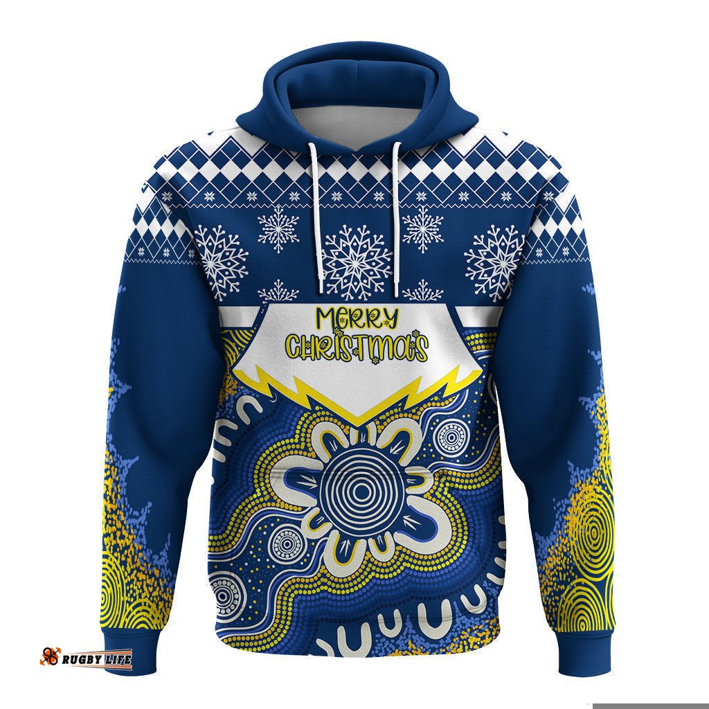 aboriginal art cowboys merry christmas hoodie