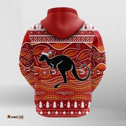 kangaroo aboriginal art indigenous christmas hoodie