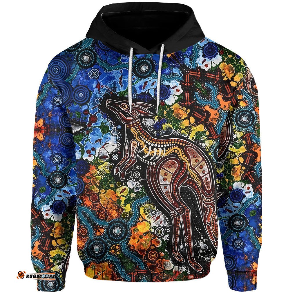 kangaroos indigenous hoodie australia
