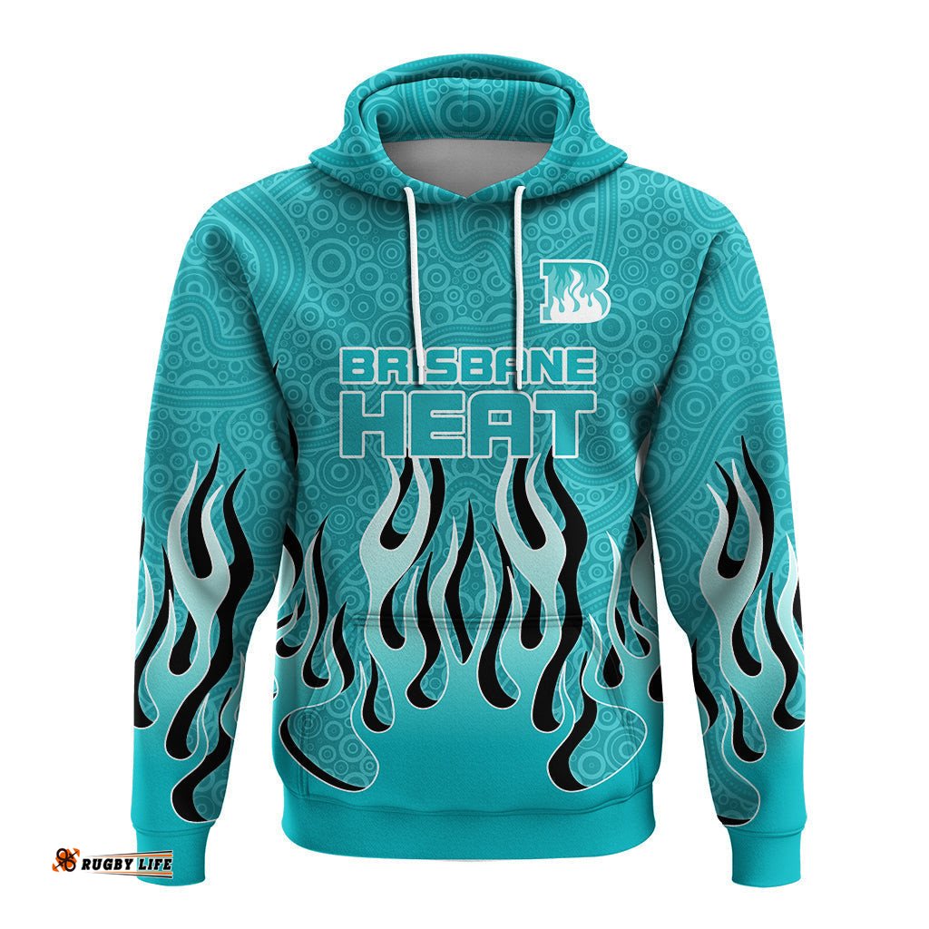 brisbane heat hoodie aboriginal style of dot fire