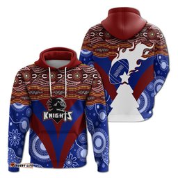 newcastle knights christmas rugby aboriginal art hoodie
