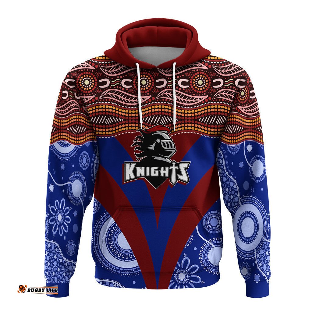 newcastle knights christmas rugby aboriginal art hoodie