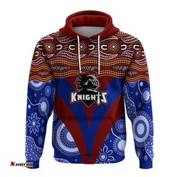 newcastle knights christmas rugby aboriginal art hoodie