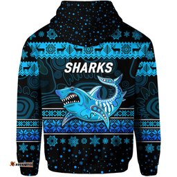 cronulla sutherland sharks hoodie christmas simple style black