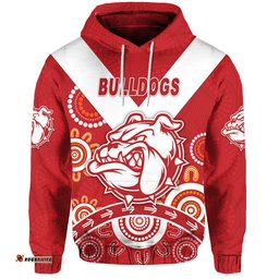 custom personalised south fremantle football club hoodie bulldogs indigenous version red custom text and number