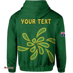 custom personalised green and gold hoodie australia national colours