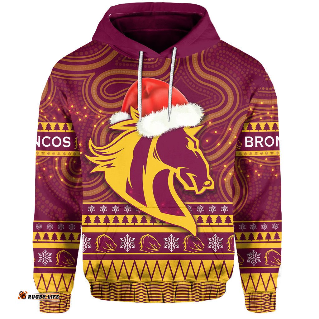 broncos christmas hoodie brisbane indigenous