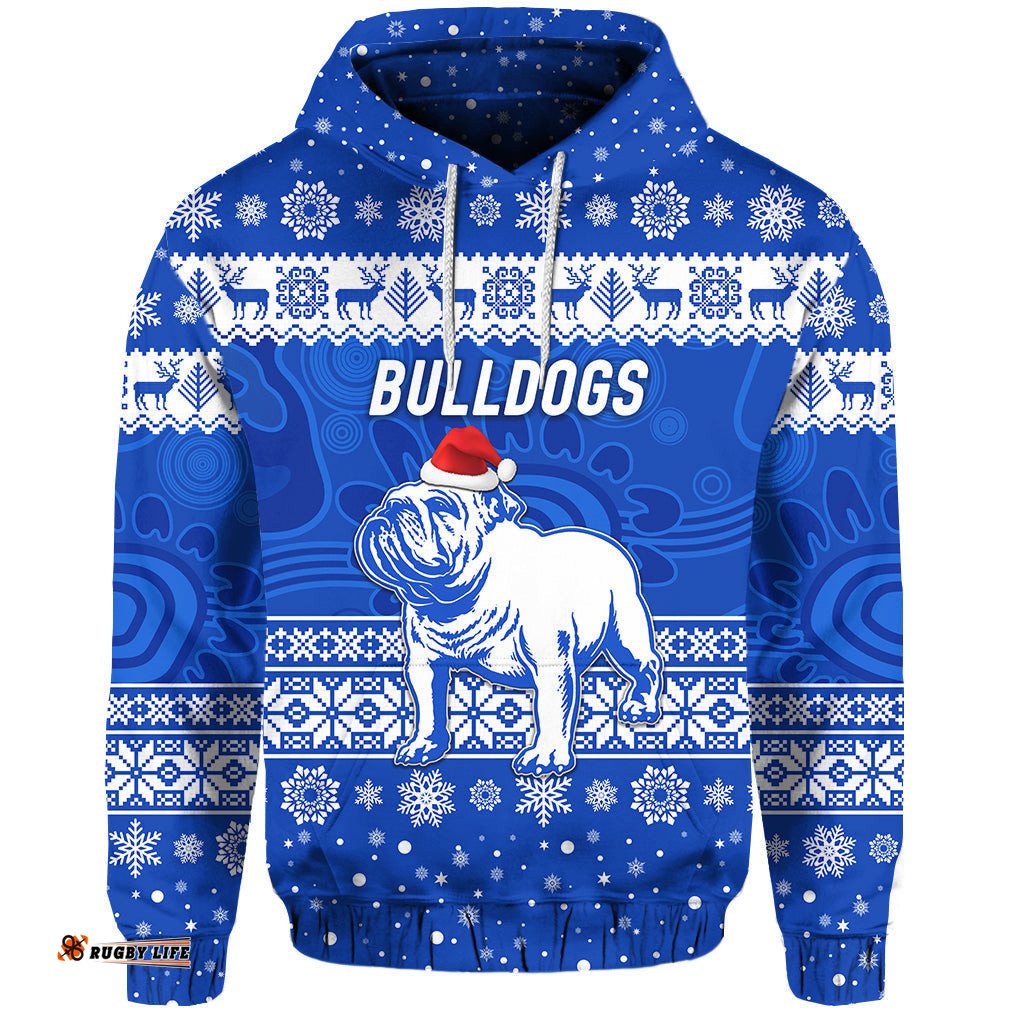 canterbury bankstown bulldogs hoodie christmas simple style blue