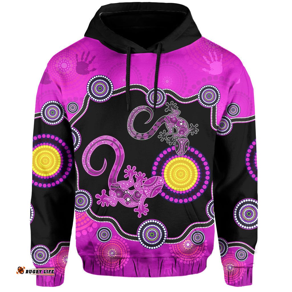 aboriginal lizard hoodie attracted australia version purple