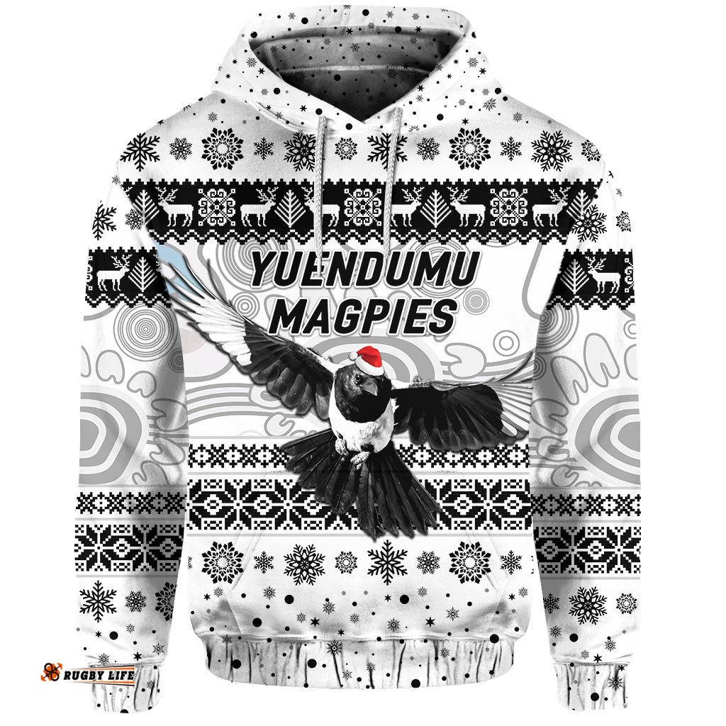 custom personalised yuendumu magpies football club hoodie christmas simple style white