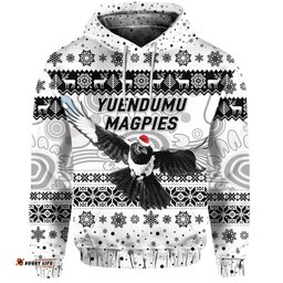 custom personalised yuendumu magpies football club hoodie christmas simple style white
