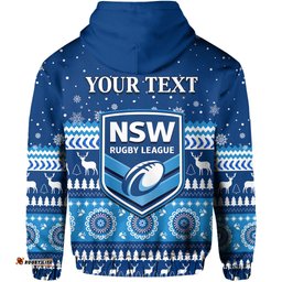 custom personalised new south wales christmas hoodie nsw rugby indigenous