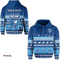 custom personalised new south wales christmas hoodie nsw rugby indigenous