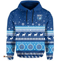 custom personalised new south wales christmas hoodie nsw rugby indigenous
