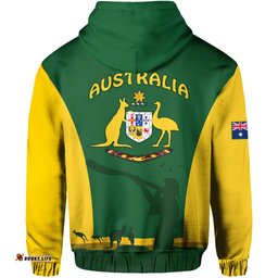 australia national colours hoodie green and gold