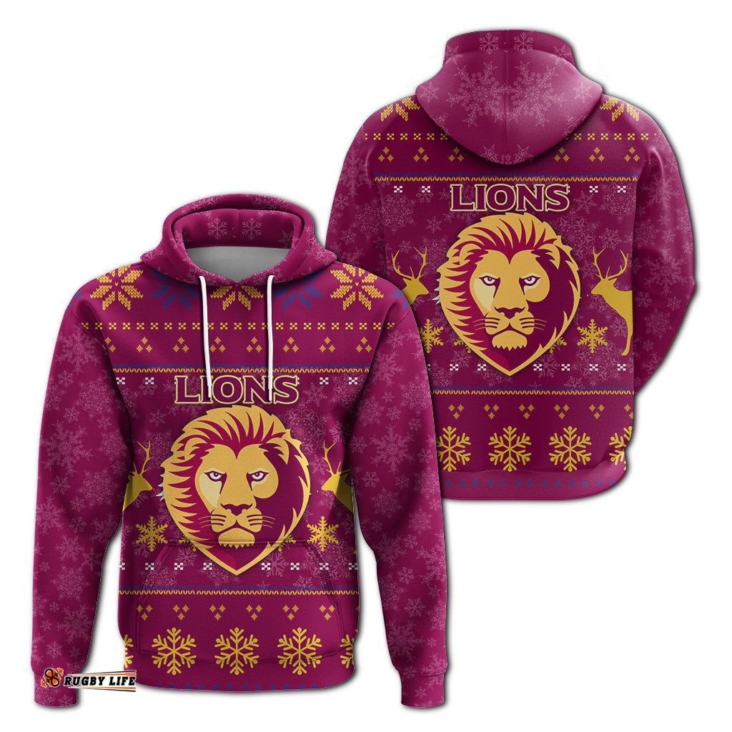 brisbane lion hoodie christmas ugly style