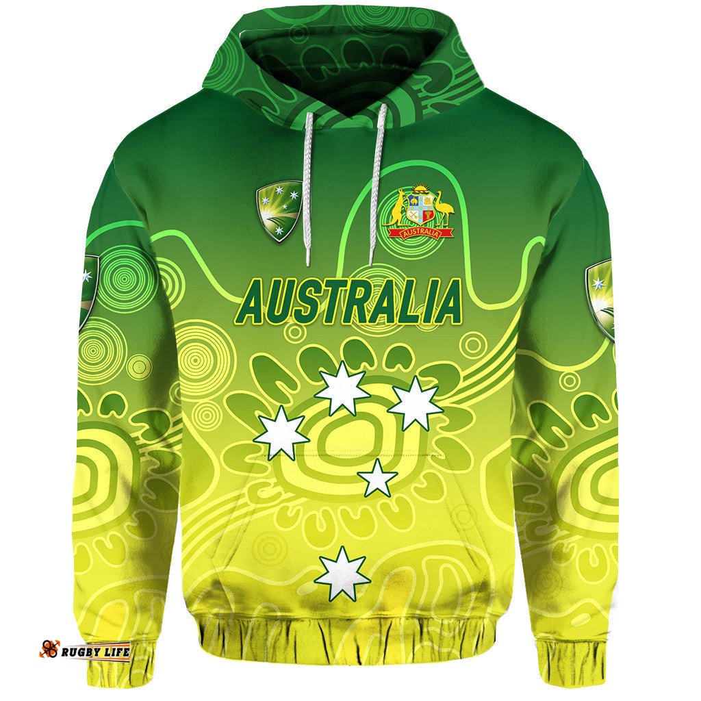 custom personalised australia men cricket team hoodie indigenous style