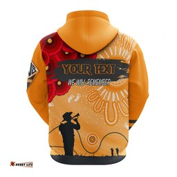 custom personalised gws giants indigenous anzac day hoodie we will remember