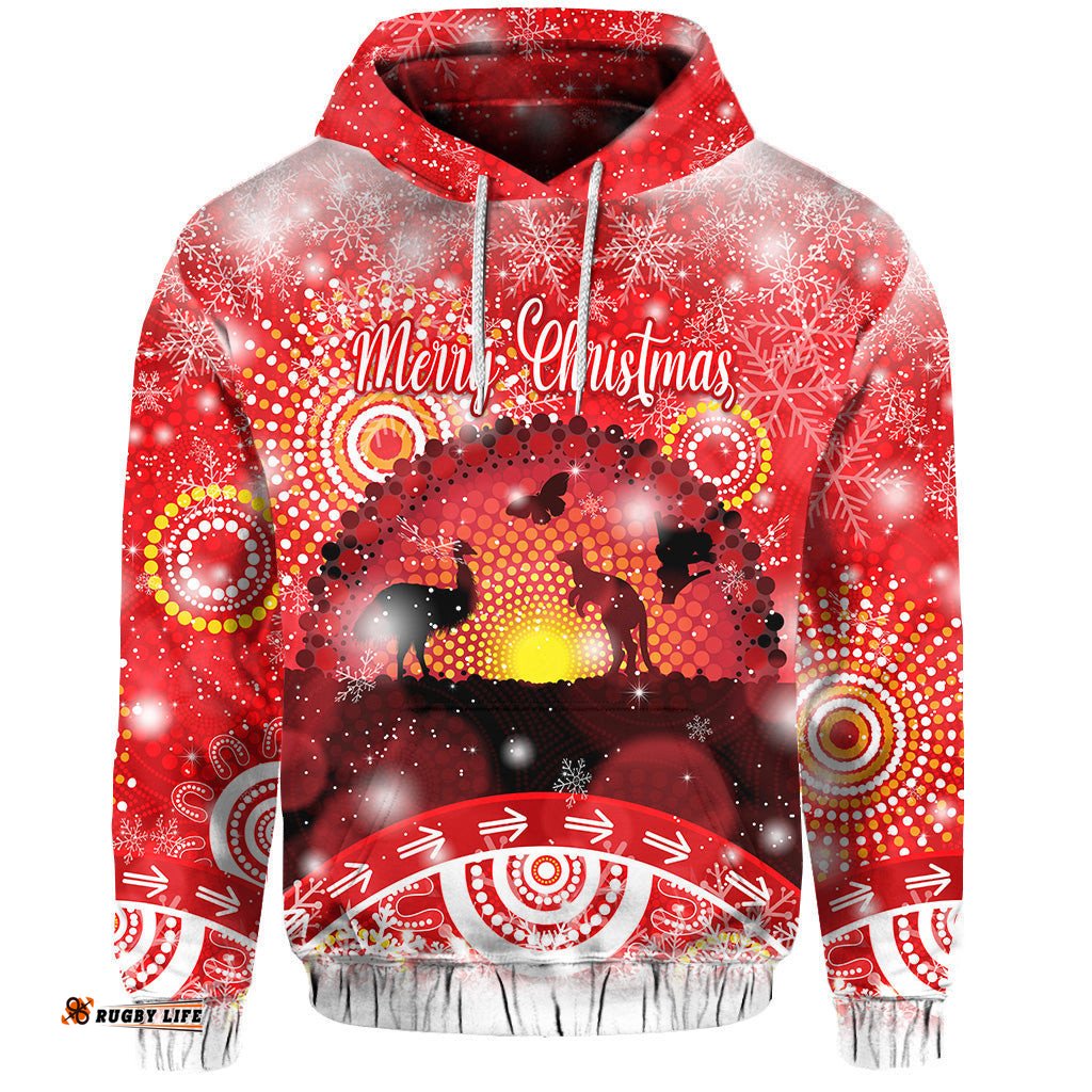 australia indigenous flag christmas hoodie original style red