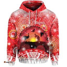 australia indigenous flag christmas hoodie original style red