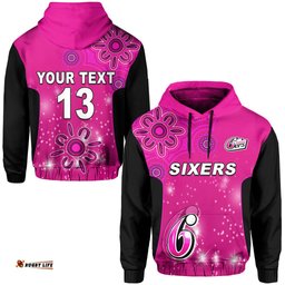 custom text and number sydney sixers hoodie cricket australia aboriginal