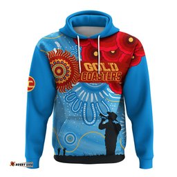 custom personalised gold coaster sunnies indigenous anzac day hoodie we will remember