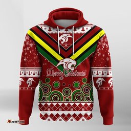 aboriginal christmas black panther with santa hat hoodie
