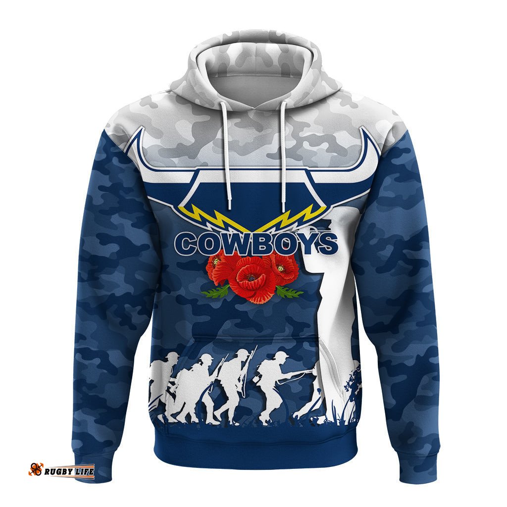 north queensland cowboys anzac day camo hoodie