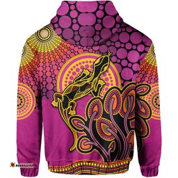 aboriginal lizard hoodie tree on the hill sunshine