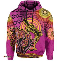 aboriginal lizard hoodie tree on the hill sunshine