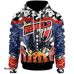 rebels rugby hoodie anzac day rebels remembrance aboriginal poppy flower hoodie rlt13