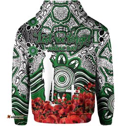 rabbitohs hoodie anzac day poppy flowers with aboriginal