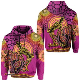 custom personalised aboriginal lizard hoodie tree on the hill sunshine