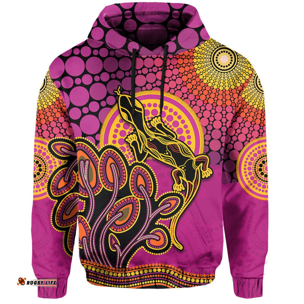 custom personalised aboriginal lizard hoodie tree on the hill sunshine