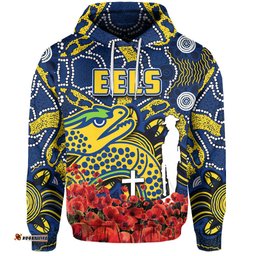 eels hoodie anzac day poppy flowers with aboriginal