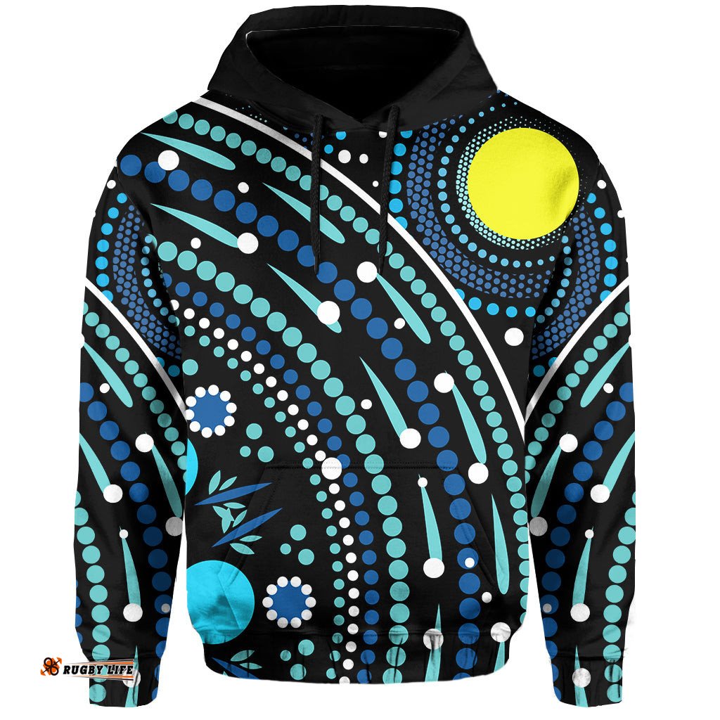 custom text and number aboriginal hoodie river of life