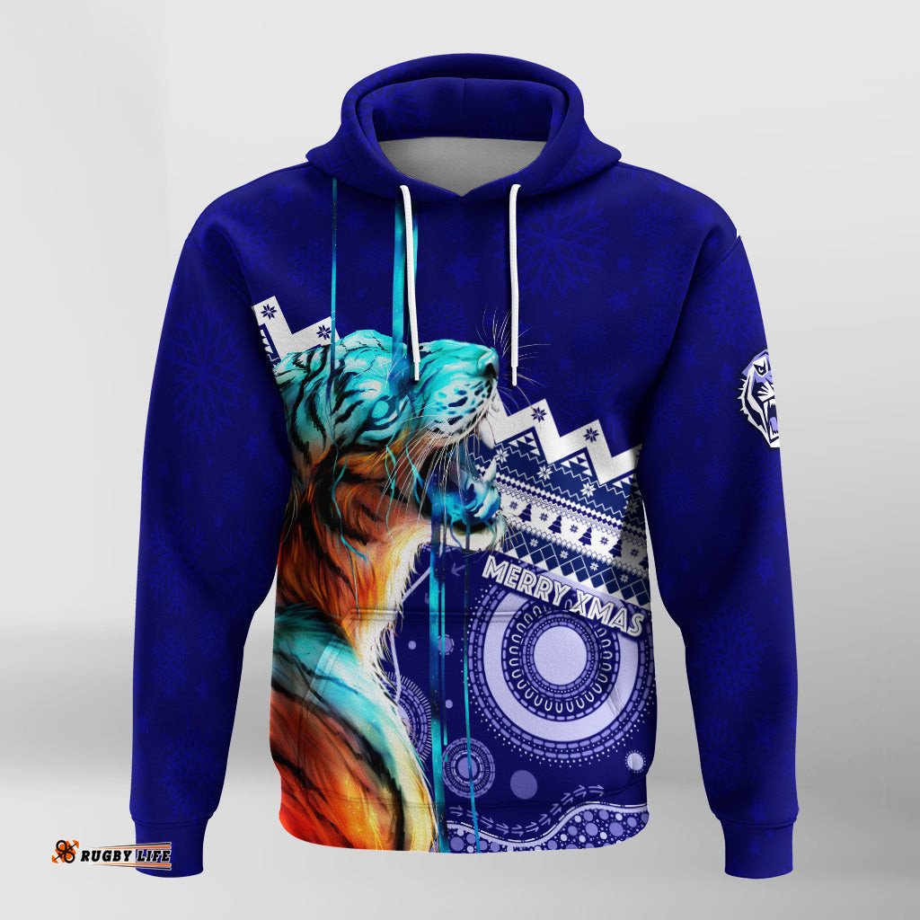 christmas graphic tiger aboriginal dot art hoodie