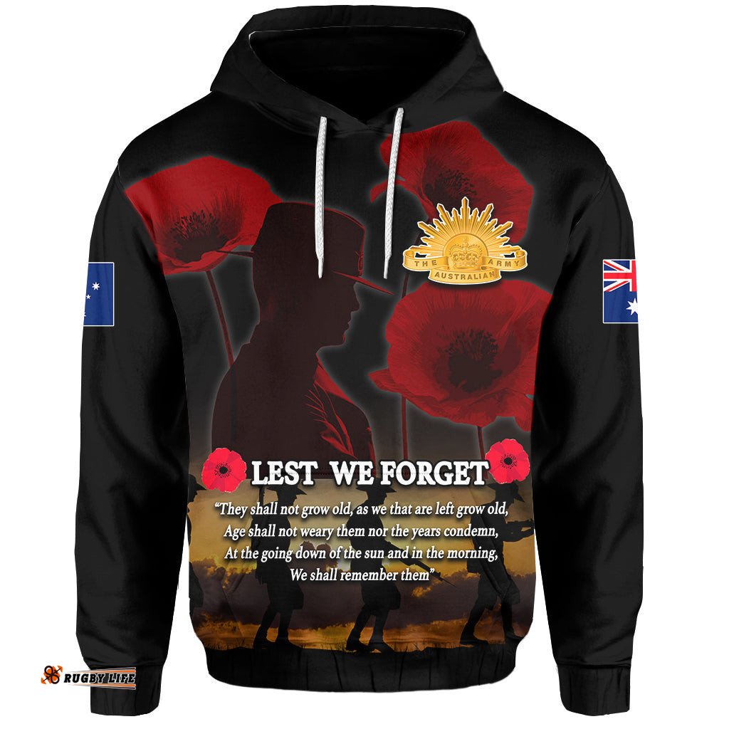 anzac australia hoodie lest we forget