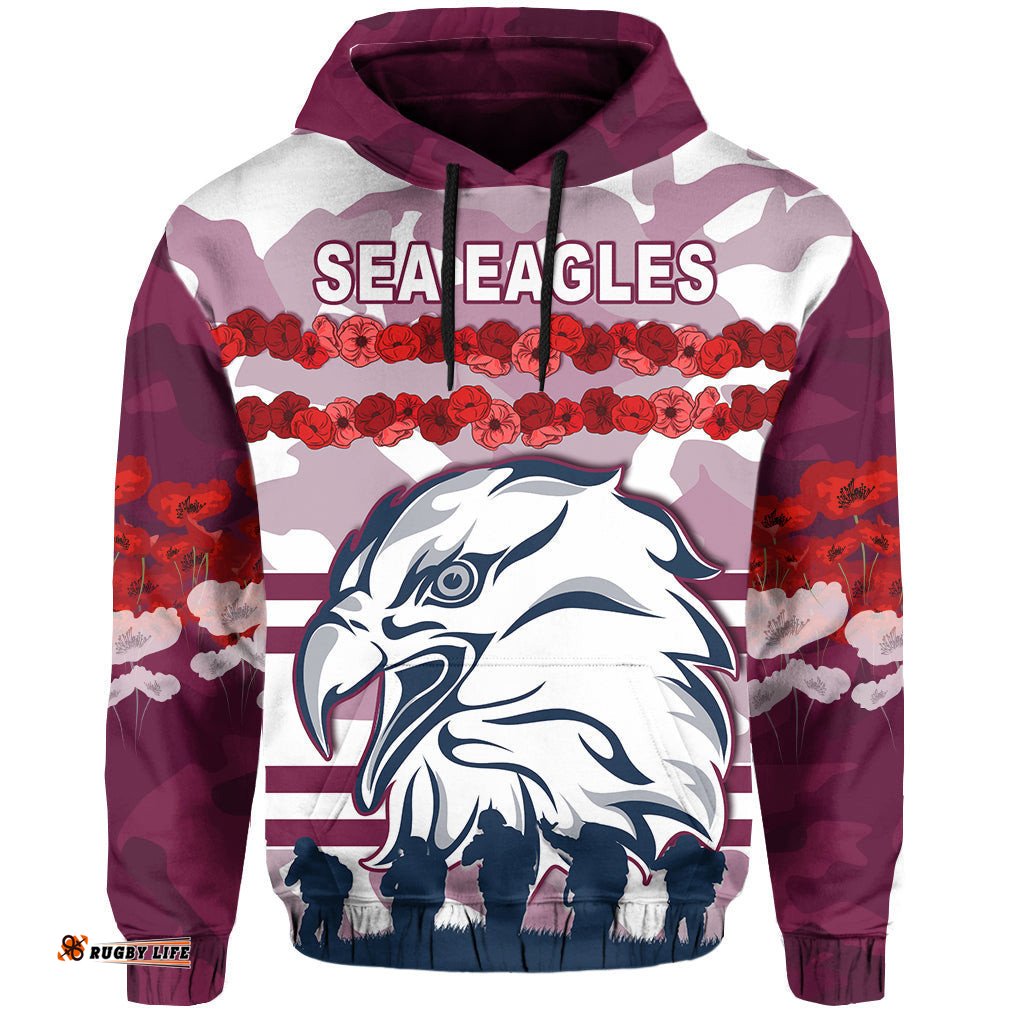 custom personalised sea eagles anzac day hoodie proud soldiers lest we forget ver02