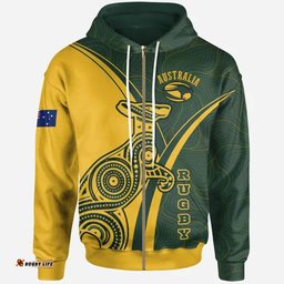 wallabies rugby hoodie australian kangaroo aboriginal patterns hoodie rlt13