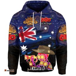custom personalised australia aboriginal anzac zip up and pullover hoodie remembrance vibes navy