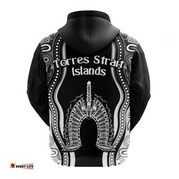 torres strait islands hoodie the dhari mix aboriginal turtle version black