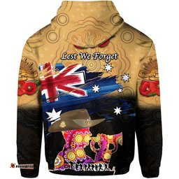 australia aboriginal anzac zip up and pullover hoodie remembrance vibes gold