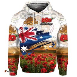 custom personalised australia aboriginal anzac zip up and pullover hoodie poppy vibes white