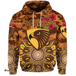 custom personalised hawthorn hawks anzac zip up and pullover hoodie indigenous vibes