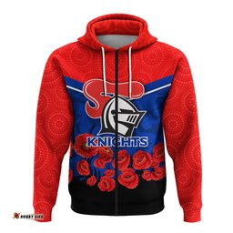 newcastle knights anzac day indigenous art hoodie