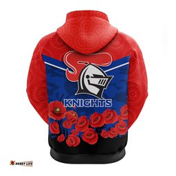 newcastle knights anzac day indigenous art hoodie