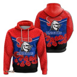 newcastle knights anzac day indigenous art hoodie