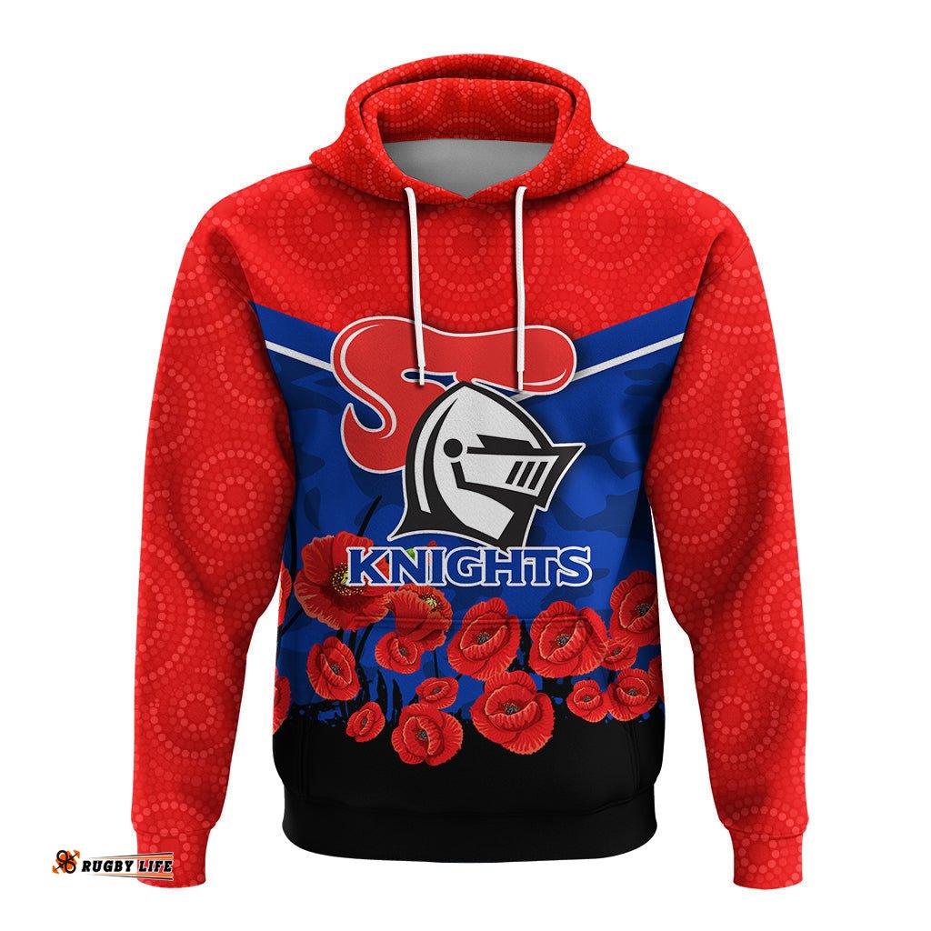 newcastle knights anzac day indigenous art hoodie