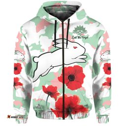 rabbitohs anzac day hoodie poppies aboriginal proud soldiers